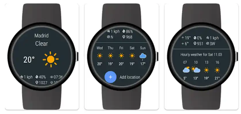 weather on smartwatch